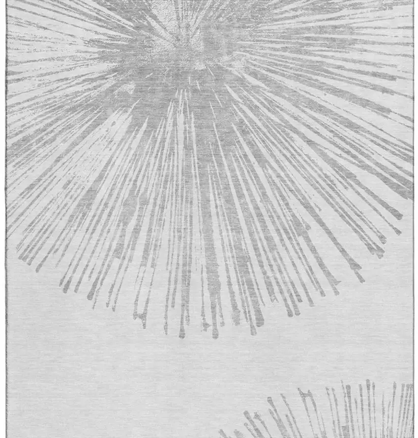 Gray And Ivory Abstract Washable Area Rug With UV Protection Photo 3