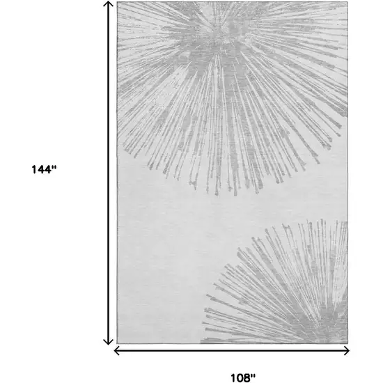 Gray And Ivory Abstract Washable Area Rug With UV Protection Photo 7