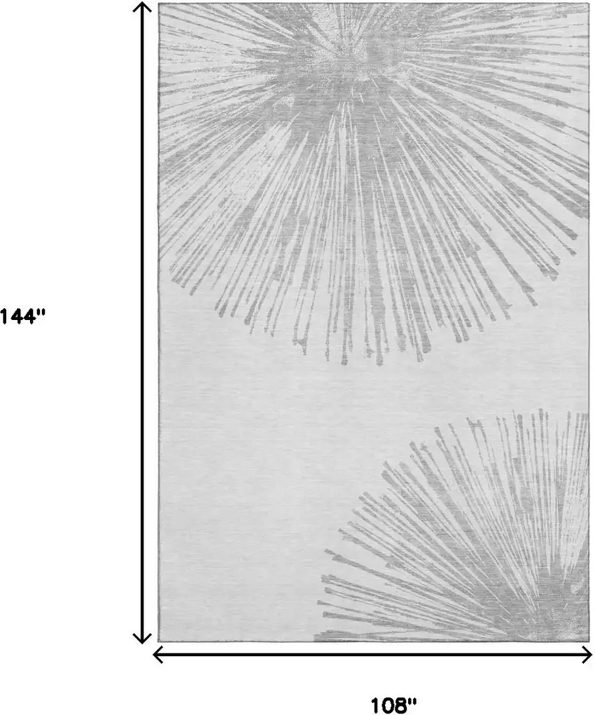 Gray And Ivory Abstract Washable Area Rug With UV Protection Photo 7