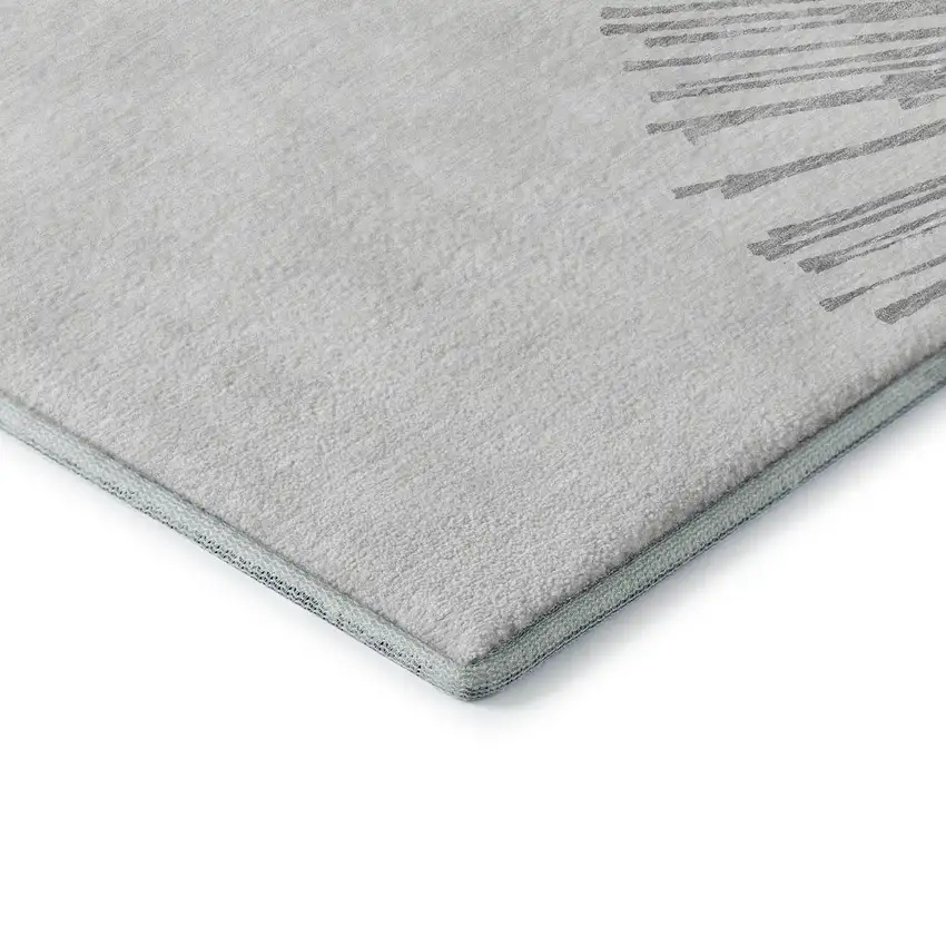 Gray And Ivory Abstract Washable Area Rug With UV Protection Photo 9