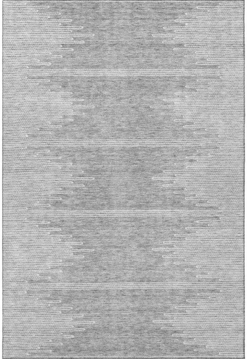 Gray And Ivory Abstract Washable Area Rug With UV Protection Photo 3