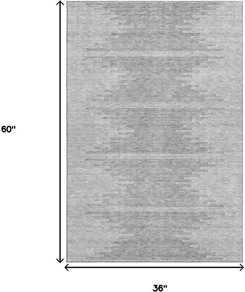 Gray And Ivory Abstract Washable Area Rug With UV Protection Photo 6
