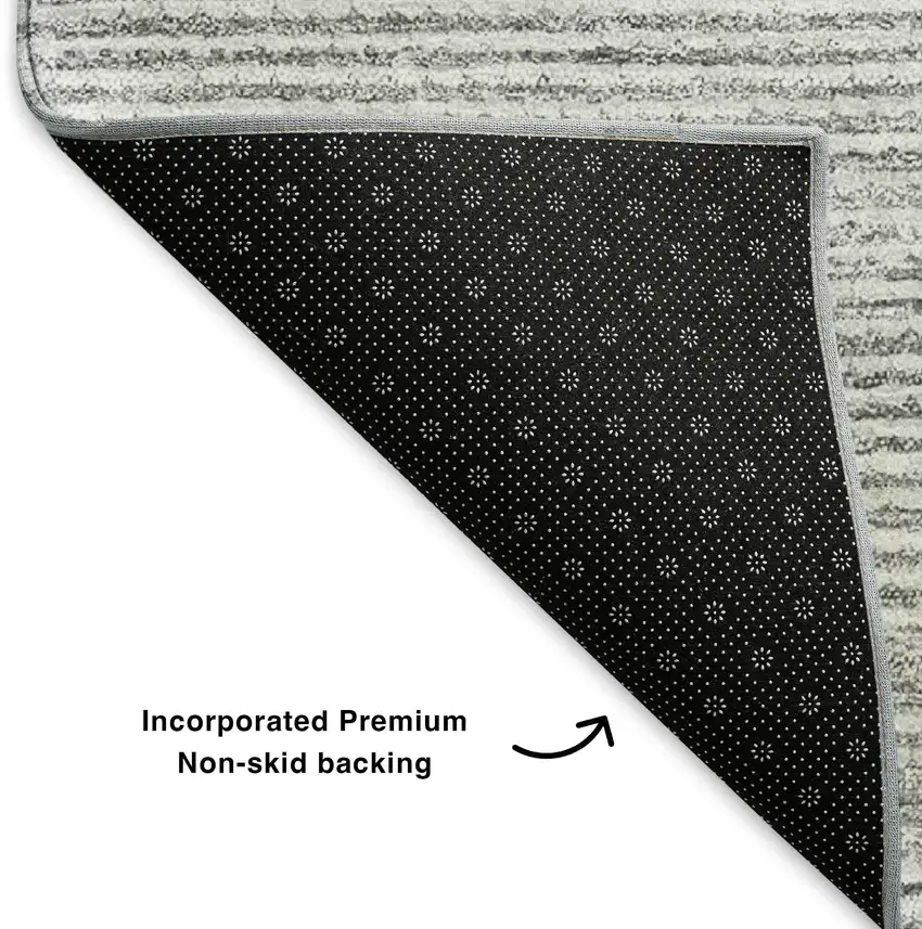 Gray And Ivory Abstract Washable Area Rug With UV Protection Photo 7