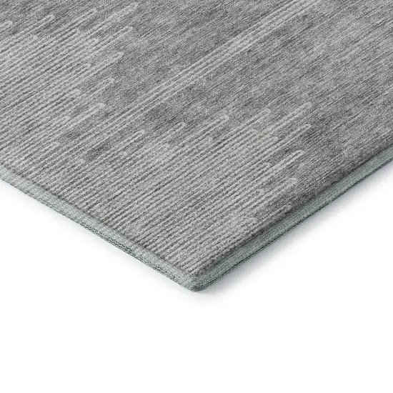 Gray And Ivory Abstract Washable Area Rug With UV Protection Photo 6
