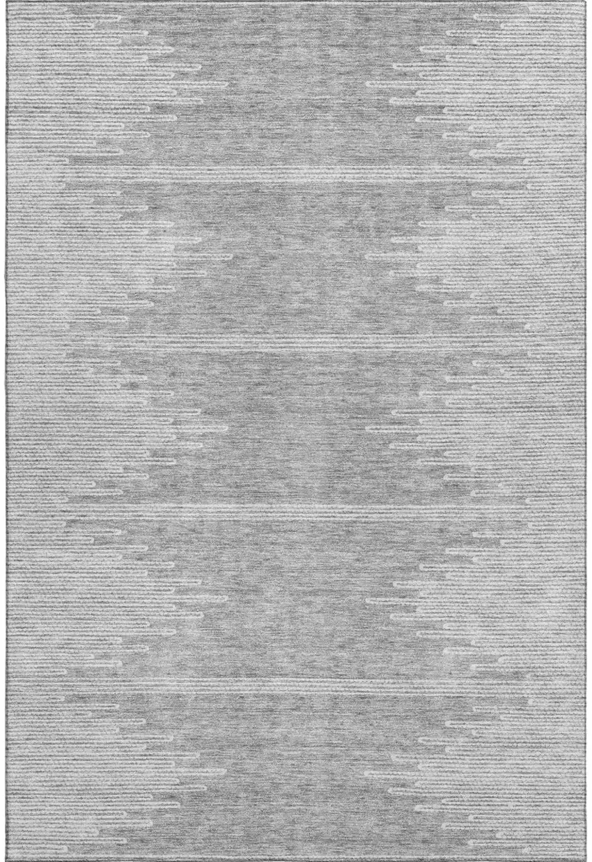 Gray And Ivory Abstract Washable Area Rug With UV Protection Photo 1