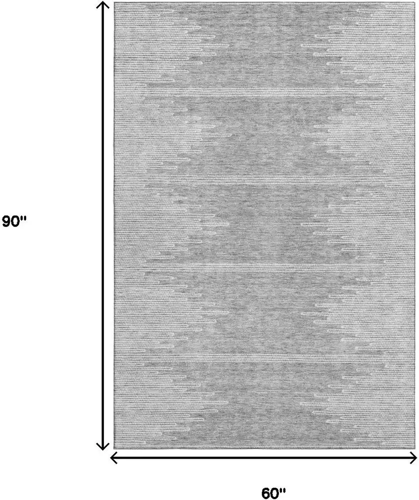 Gray And Ivory Abstract Washable Area Rug With UV Protection Photo 9