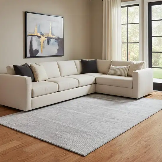 Gray And Ivory Abstract Washable Area Rug With UV Protection Photo 1