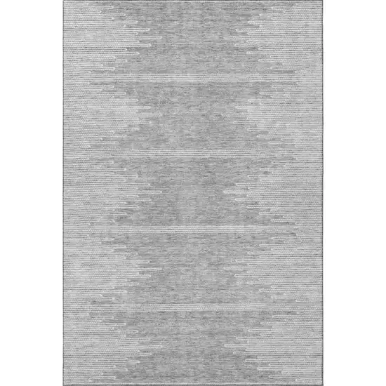 Gray And Ivory Abstract Washable Area Rug With UV Protection Photo 3