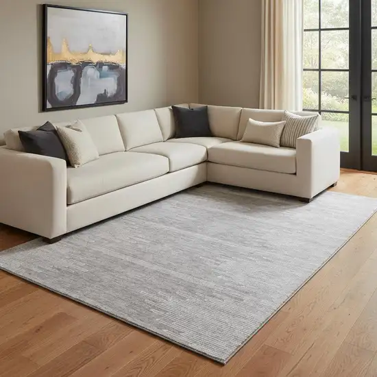Gray And Ivory Abstract Washable Area Rug With UV Protection Photo 1