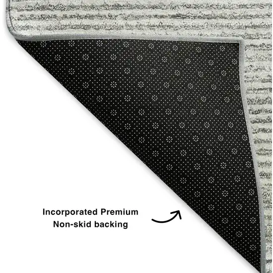 Gray And Ivory Abstract Washable Area Rug With UV Protection Photo 6