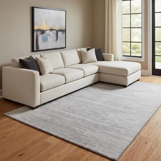 Gray And Ivory Abstract Washable Area Rug With UV Protection Photo 1