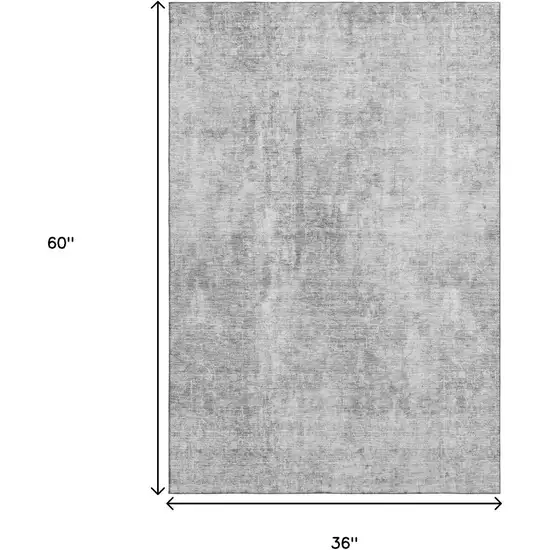 Gray And Ivory Abstract Washable Area Rug With UV Protection Photo 8