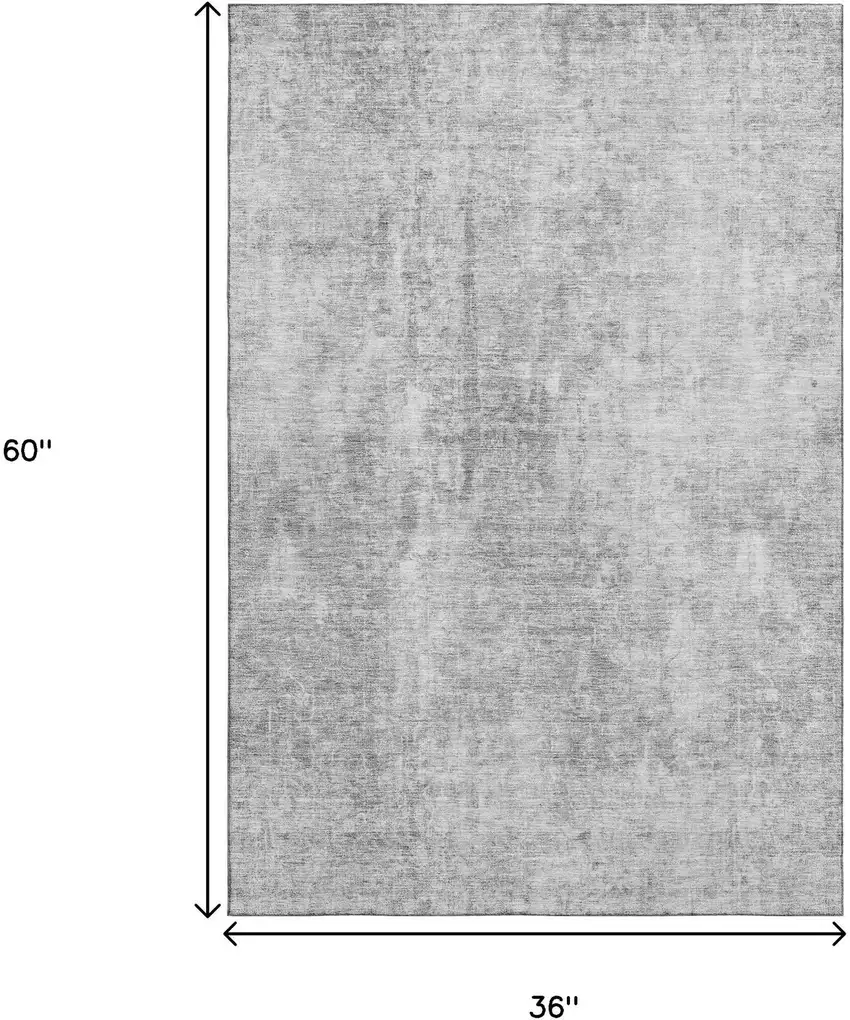 Gray And Ivory Abstract Washable Area Rug With UV Protection Photo 8