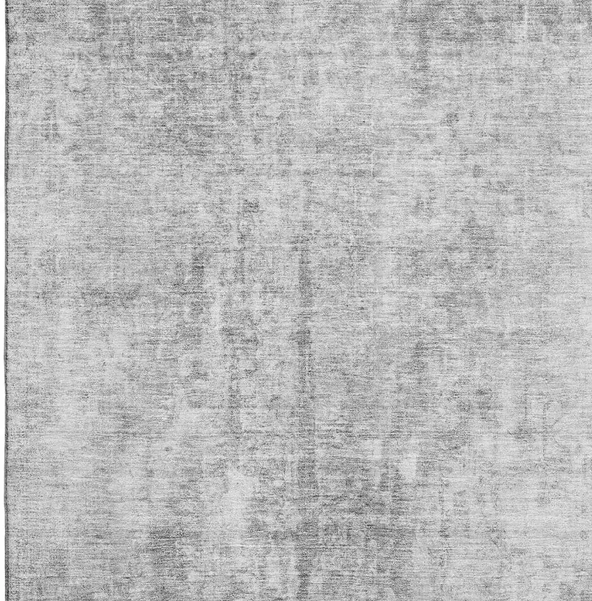 Gray And Ivory Abstract Washable Area Rug With UV Protection Photo 4