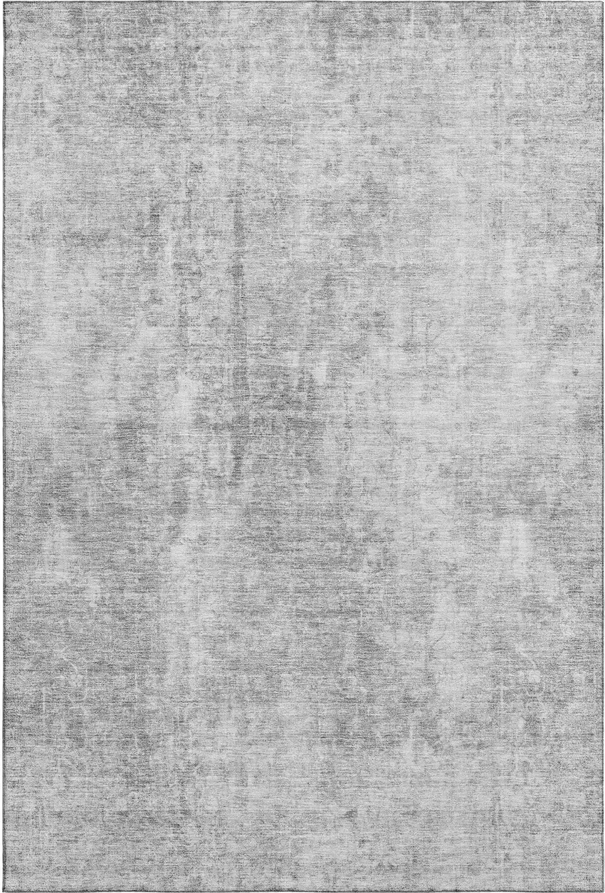 Gray And Ivory Abstract Washable Area Rug With UV Protection Photo 2