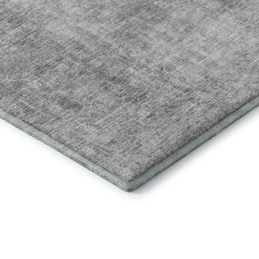 Gray And Ivory Abstract Washable Area Rug With UV Protection Photo 8