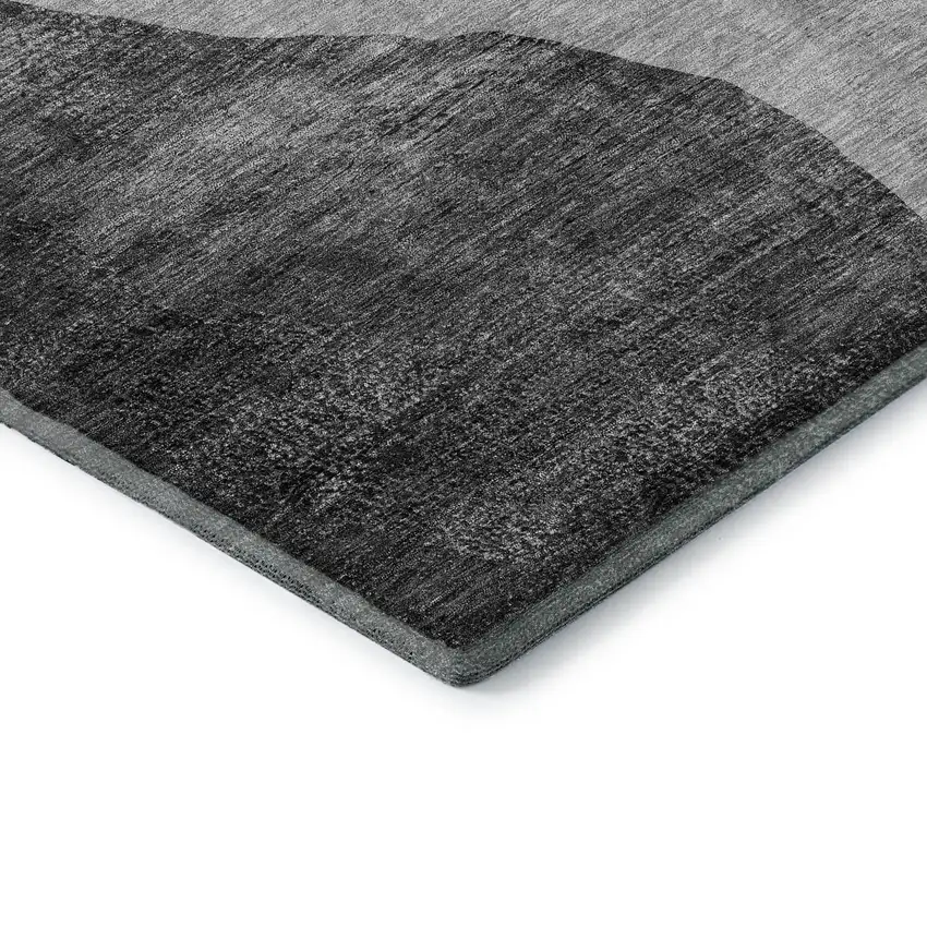Gray And Ivory Abstract Washable Area Rug With UV Protection Photo 7
