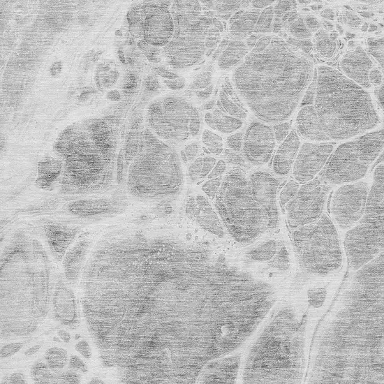 Gray And Ivory Abstract Washable Area Rug With UV Protection Photo 8