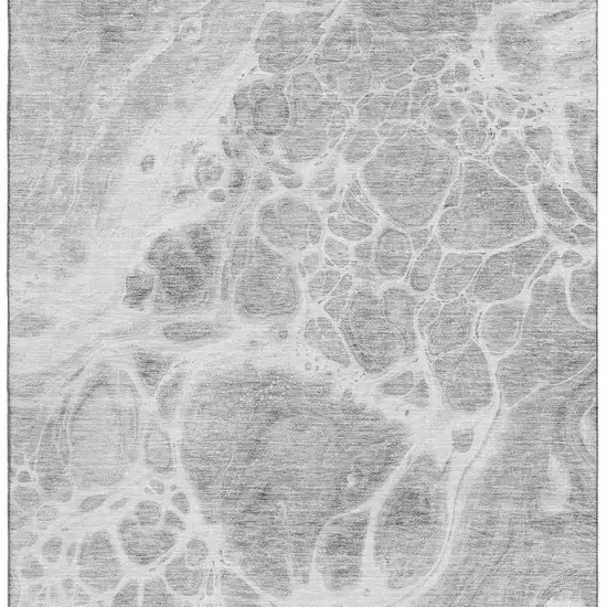 Gray And Ivory Abstract Washable Area Rug With UV Protection Photo 9