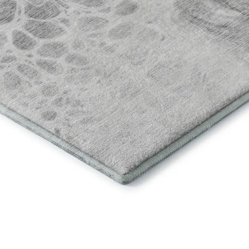 Gray And Ivory Abstract Washable Area Rug With UV Protection Photo 9