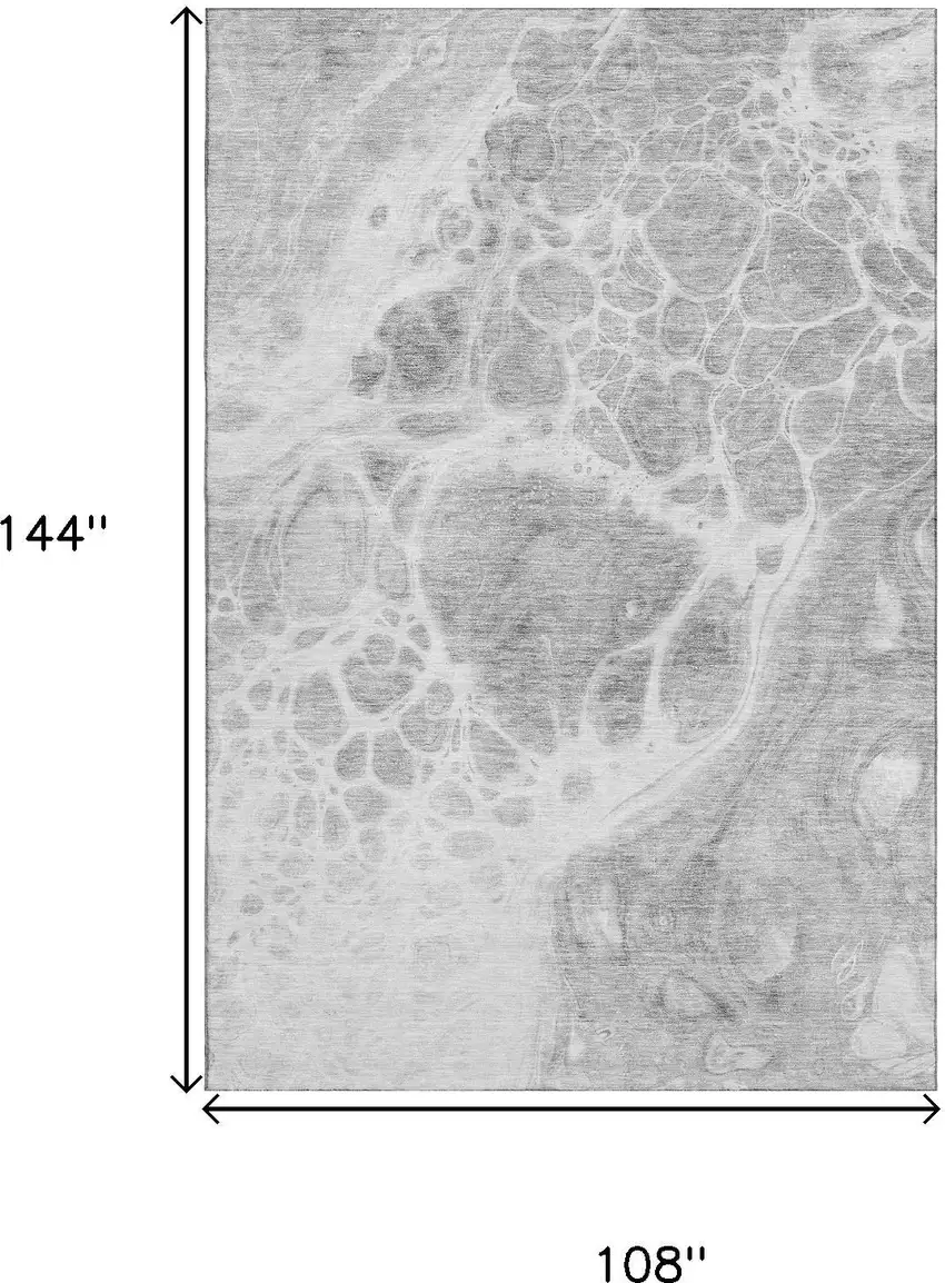 Gray And Ivory Abstract Washable Area Rug With UV Protection Photo 3