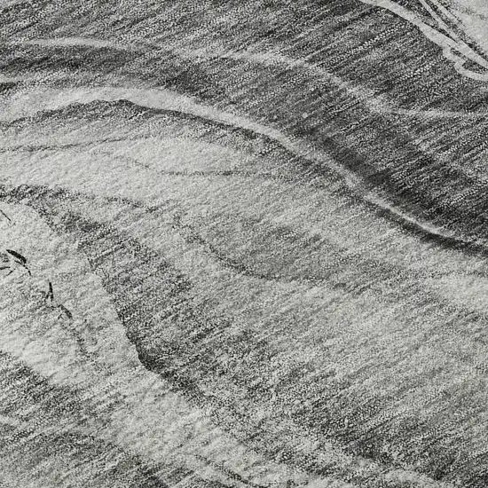 Gray And Ivory Abstract Washable Area Rug With UV Protection Photo 9