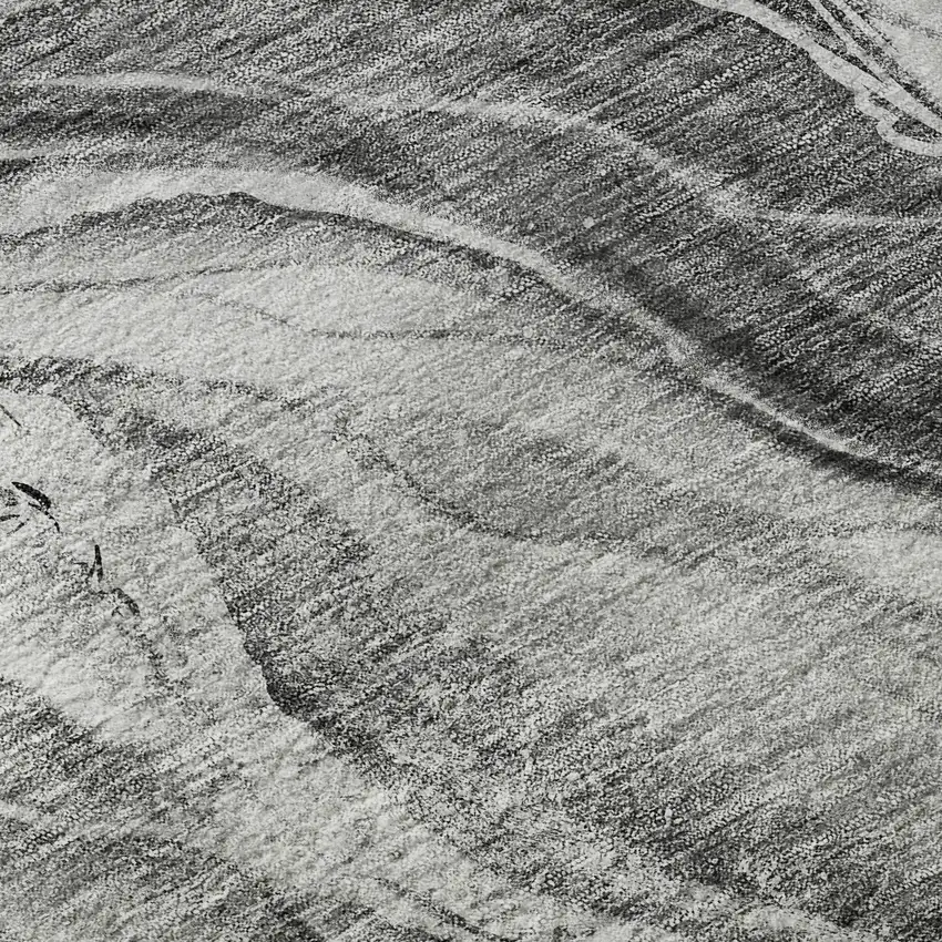 Gray And Ivory Abstract Washable Area Rug With UV Protection Photo 9