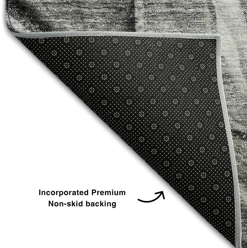 Gray And Ivory Abstract Washable Area Rug With UV Protection Photo 6