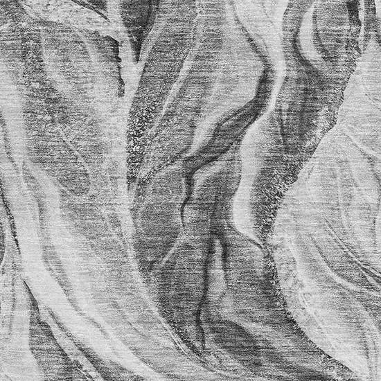 Gray And Ivory Abstract Washable Area Rug With UV Protection Photo 4