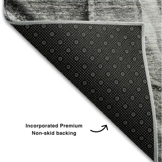 Gray And Ivory Abstract Washable Area Rug With UV Protection Photo 5