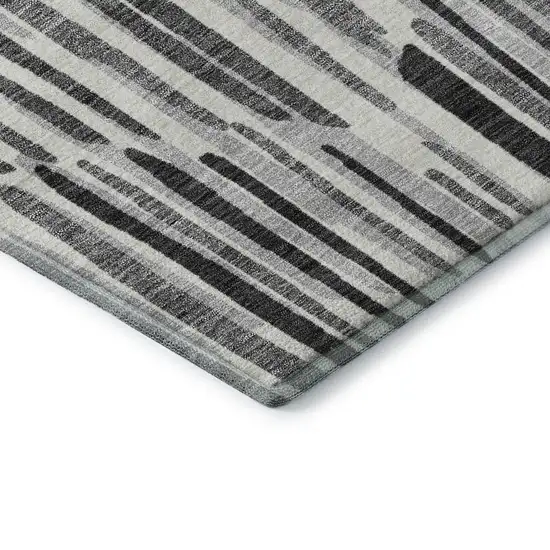 Gray And Ivory Abstract Washable Area Rug With UV Protection Photo 7