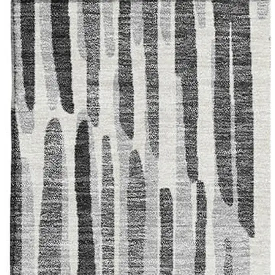 Gray And Ivory Abstract Washable Area Rug With UV Protection Photo 4