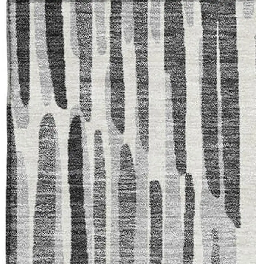 Gray And Ivory Abstract Washable Area Rug With UV Protection Photo 3