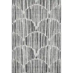 Photo of Gray And Ivory Abstract Washable Area Rug With UV Protection