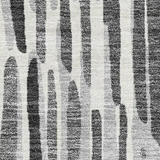 Gray And Ivory Abstract Washable Area Rug With UV Protection Photo 3