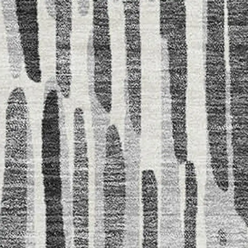 Gray And Ivory Abstract Washable Area Rug With UV Protection Photo 3