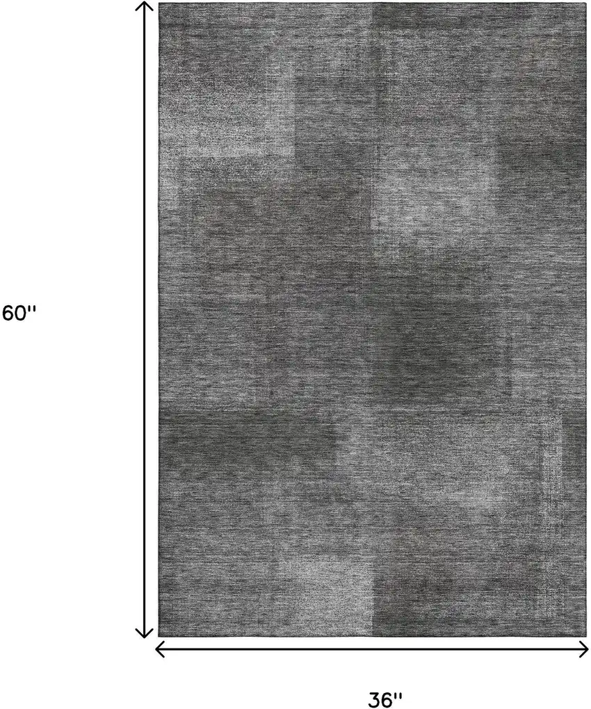 Gray And Ivory Abstract Washable Area Rug With UV Protection Photo 3