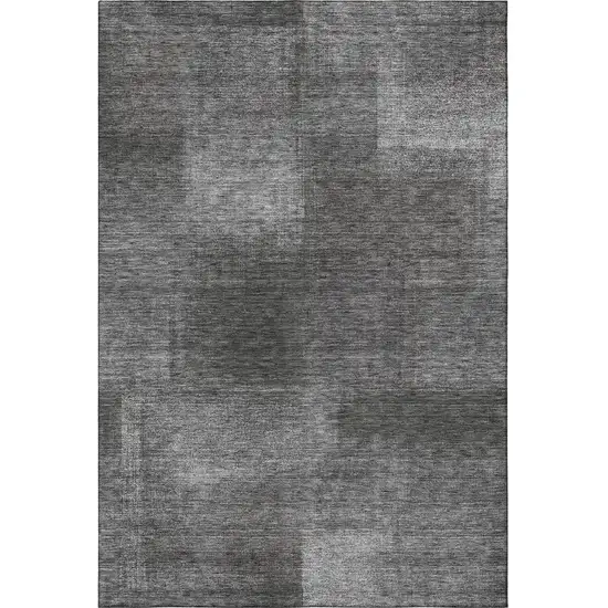 Gray And Ivory Abstract Washable Area Rug With UV Protection Photo 4