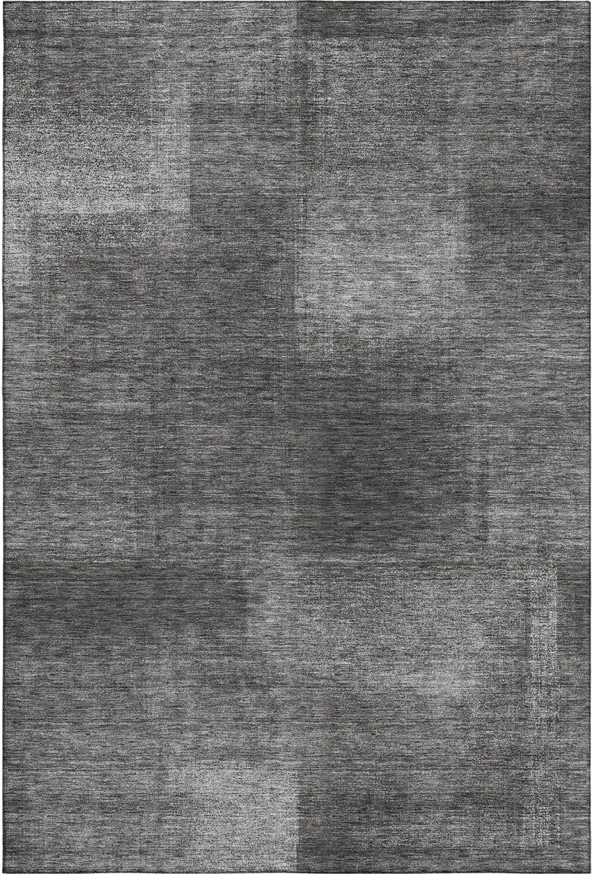 Gray And Ivory Abstract Washable Area Rug With UV Protection Photo 1