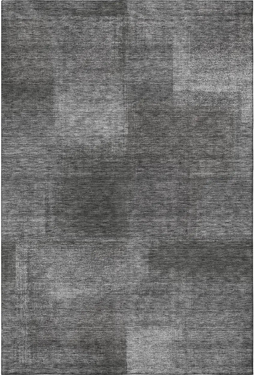 Gray And Ivory Abstract Washable Area Rug With UV Protection Photo 4