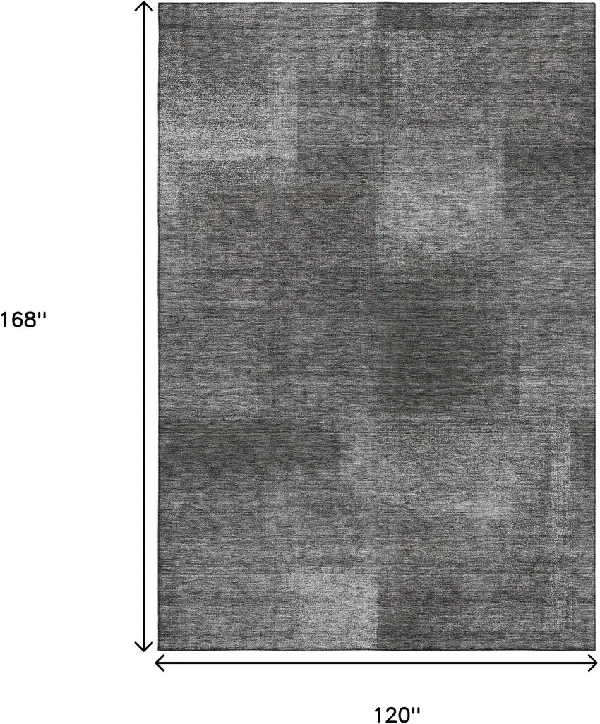 Gray And Ivory Abstract Washable Area Rug With UV Protection Photo 3