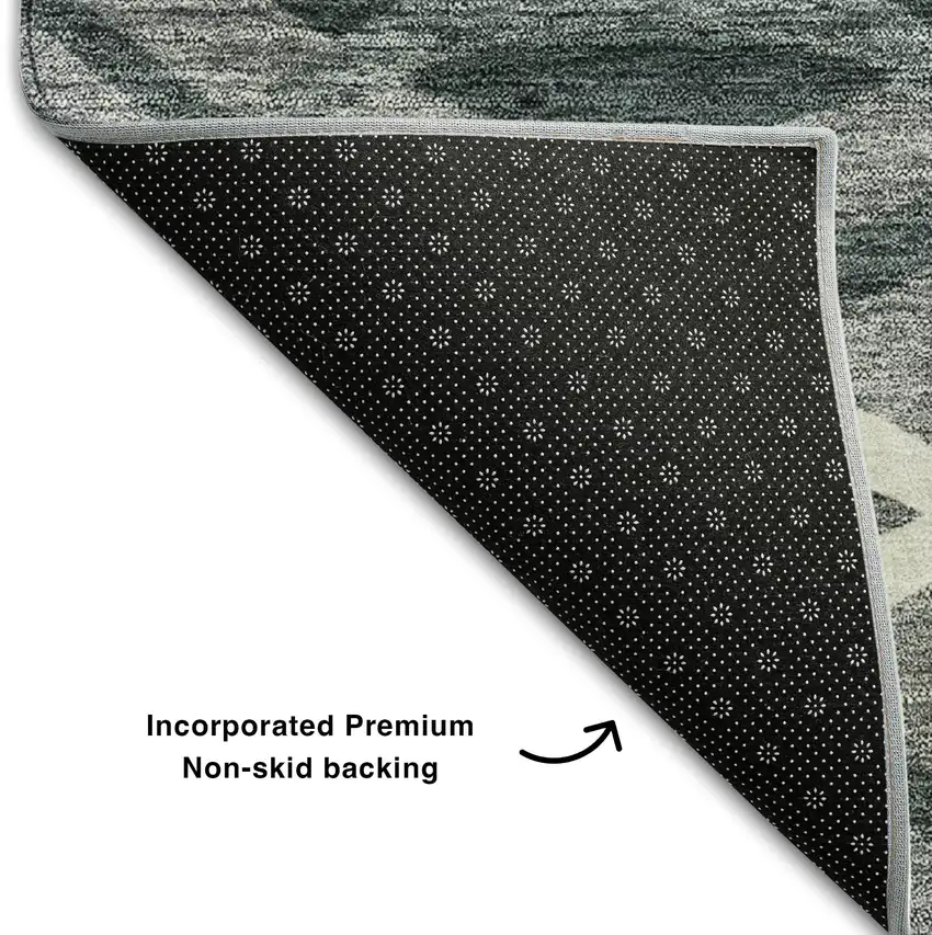 Gray And Ivory Abstract Washable Area Rug With UV Protection Photo 7