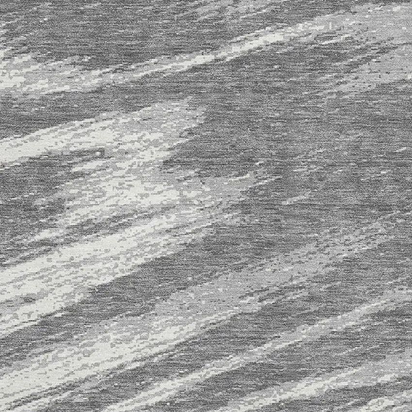 Gray And Ivory Abstract Washable Area Rug With UV Protection Photo 3