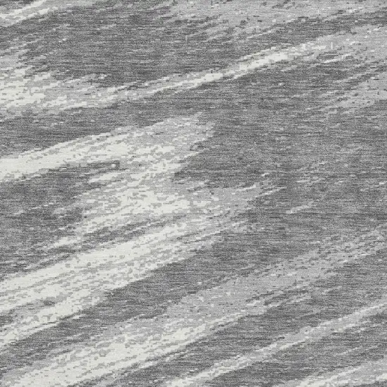 Gray And Ivory Abstract Washable Area Rug With UV Protection Photo 3