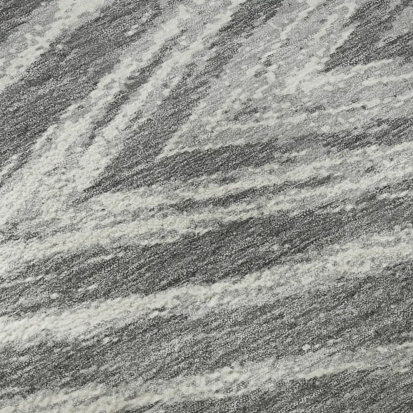 Gray And Ivory Abstract Washable Area Rug With UV Protection Photo 9