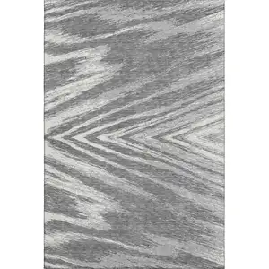 Photo of Gray And Ivory Abstract Washable Area Rug With UV Protection