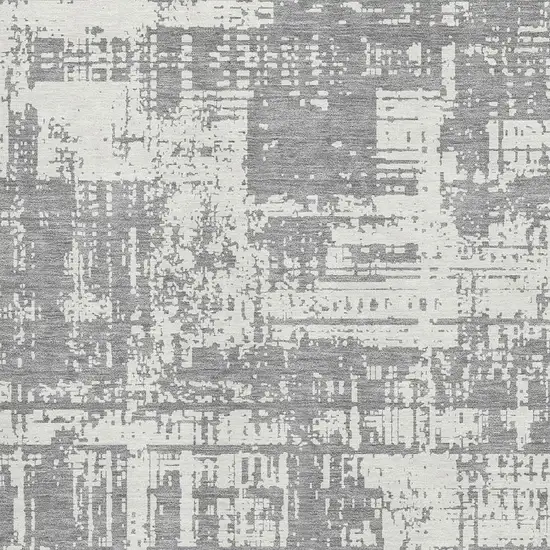 Gray And Ivory Abstract Washable Area Rug With UV Protection Photo 3