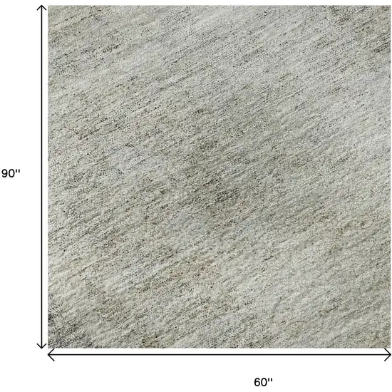 Gray And Ivory Abstract Washable Area Rug With UV Protection Photo 8