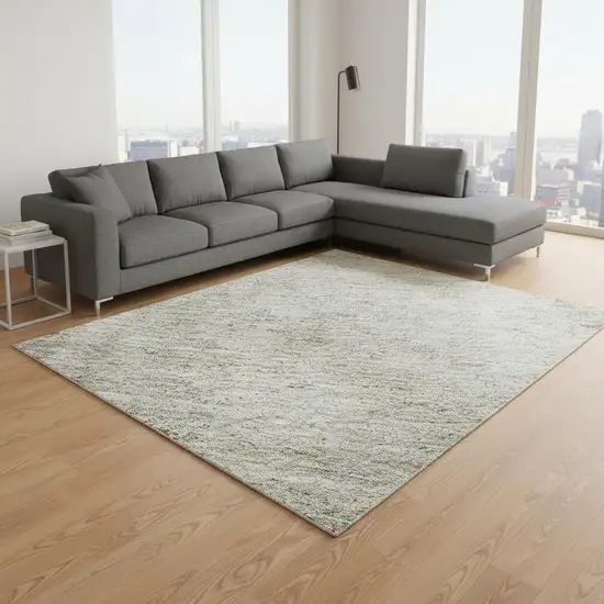 Gray And Ivory Abstract Washable Area Rug With UV Protection Photo 2