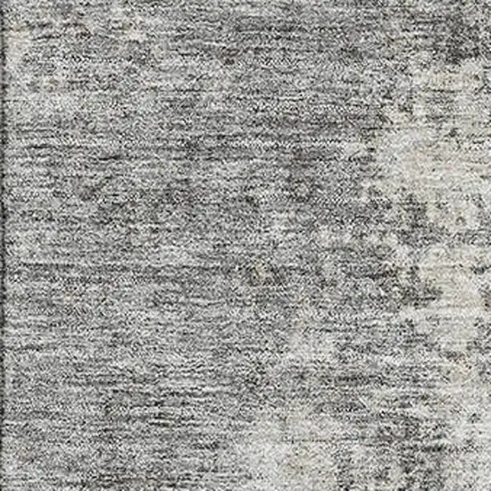 Gray And Ivory Abstract Washable Area Rug With UV Protection Photo 3